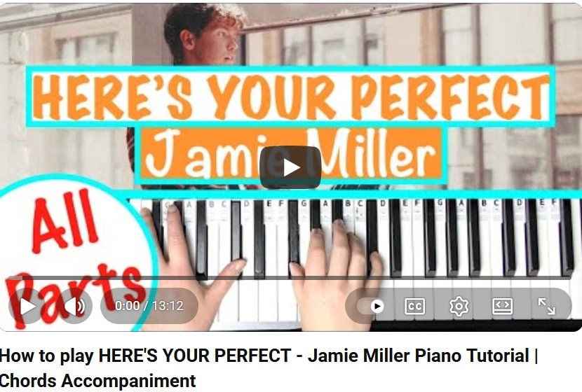 How to play HERE'S YOUR PERFECT - Jamie Miller Piano Tutorial | Chords Accompaniment