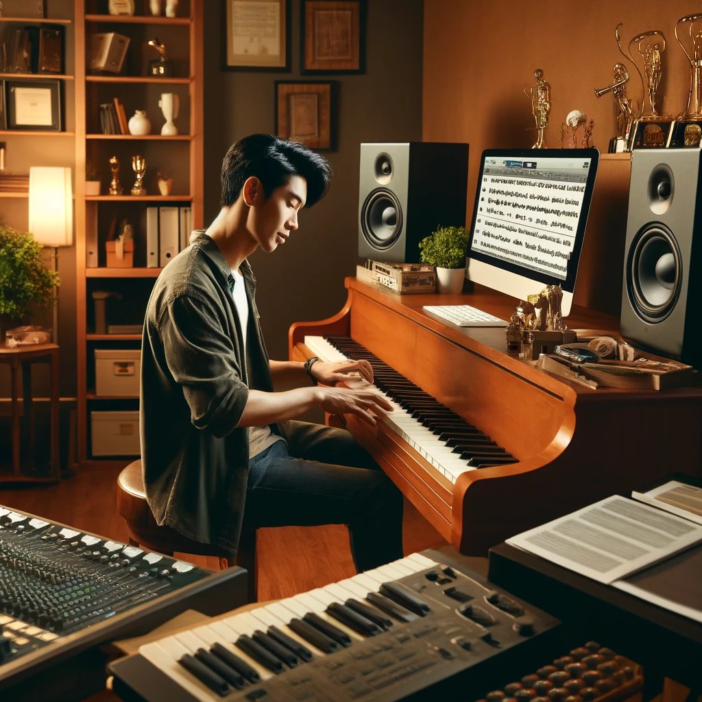 student playing piano